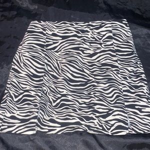 Zebra Print High Waist Mini Skirt